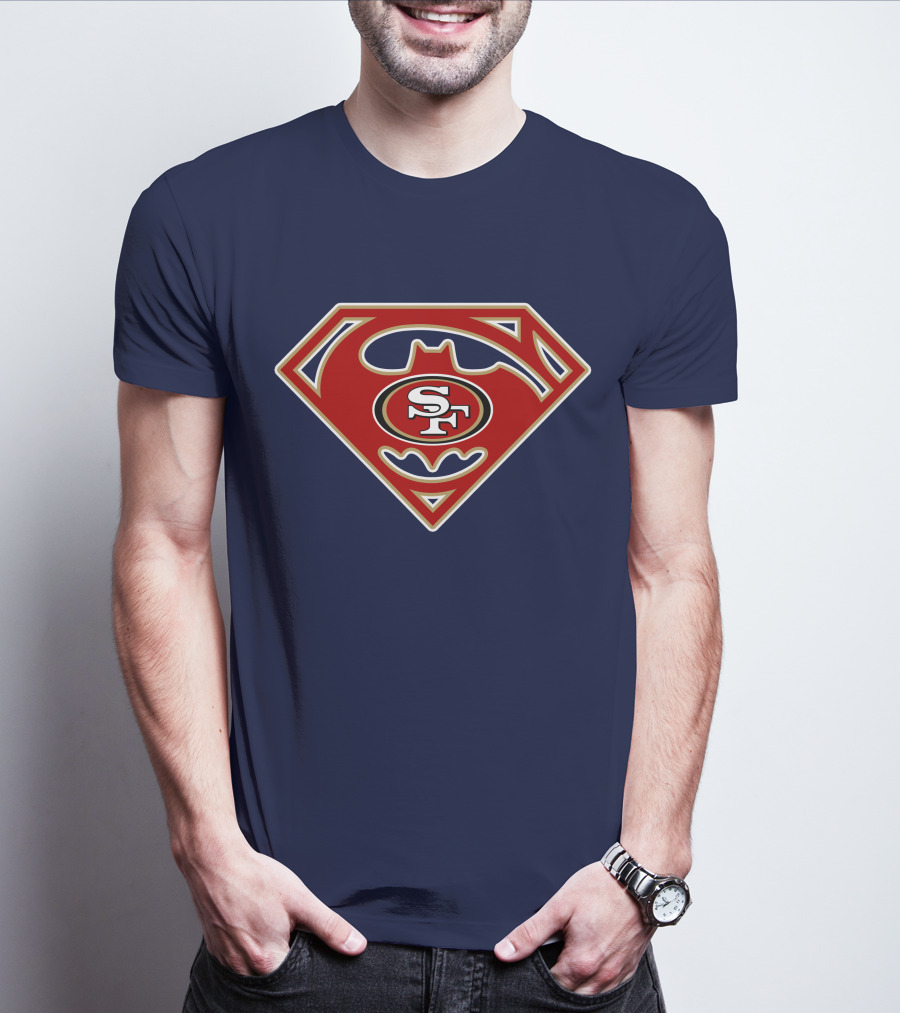 San Francisco 49ers Batman Superman Logo Mix T-Shirt