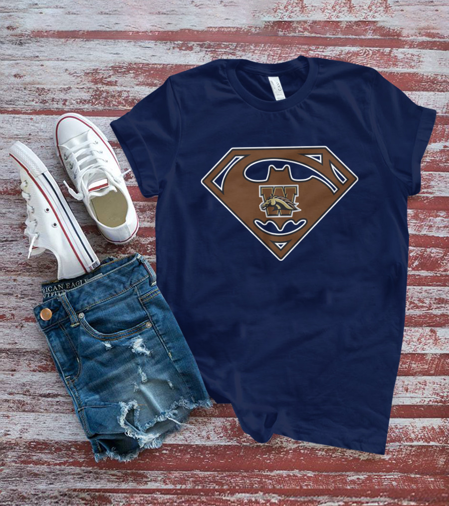 Western Michigan Broncos Superman Batman Logo Mashup T-Shirt