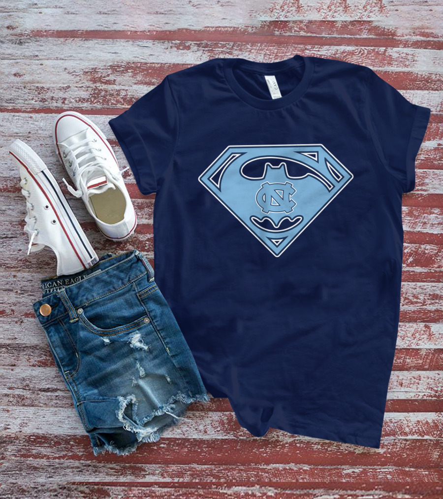 North Carolina Tar Heels Superman Batman Logo Mashup T-Shirt