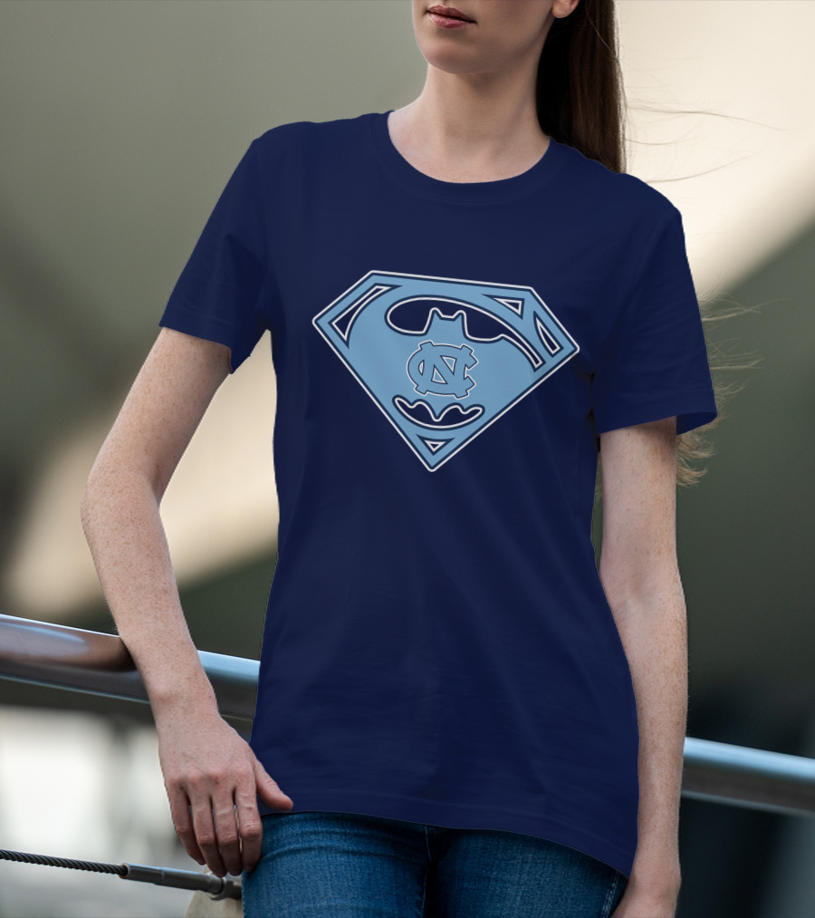 North Carolina Tar Heels Superman Batman Logo Mashup T-Shirt