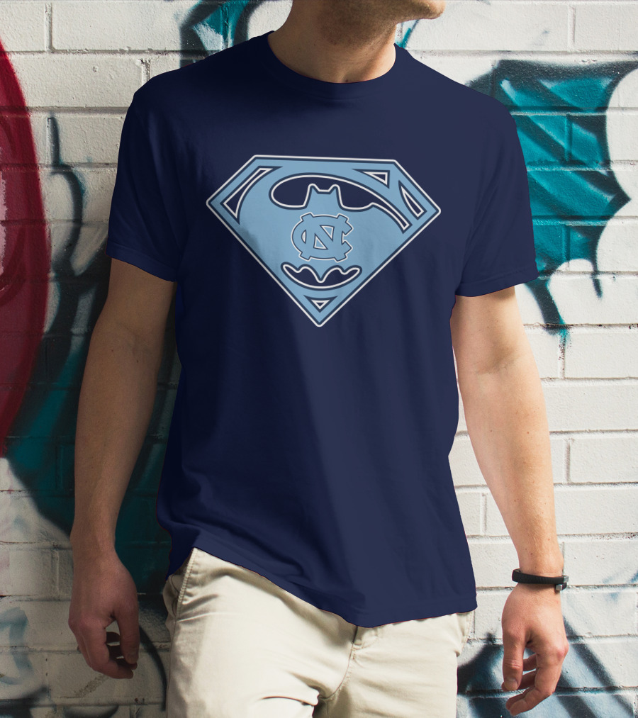 North Carolina Tar Heels Superman Batman Logo Mashup T-Shirt