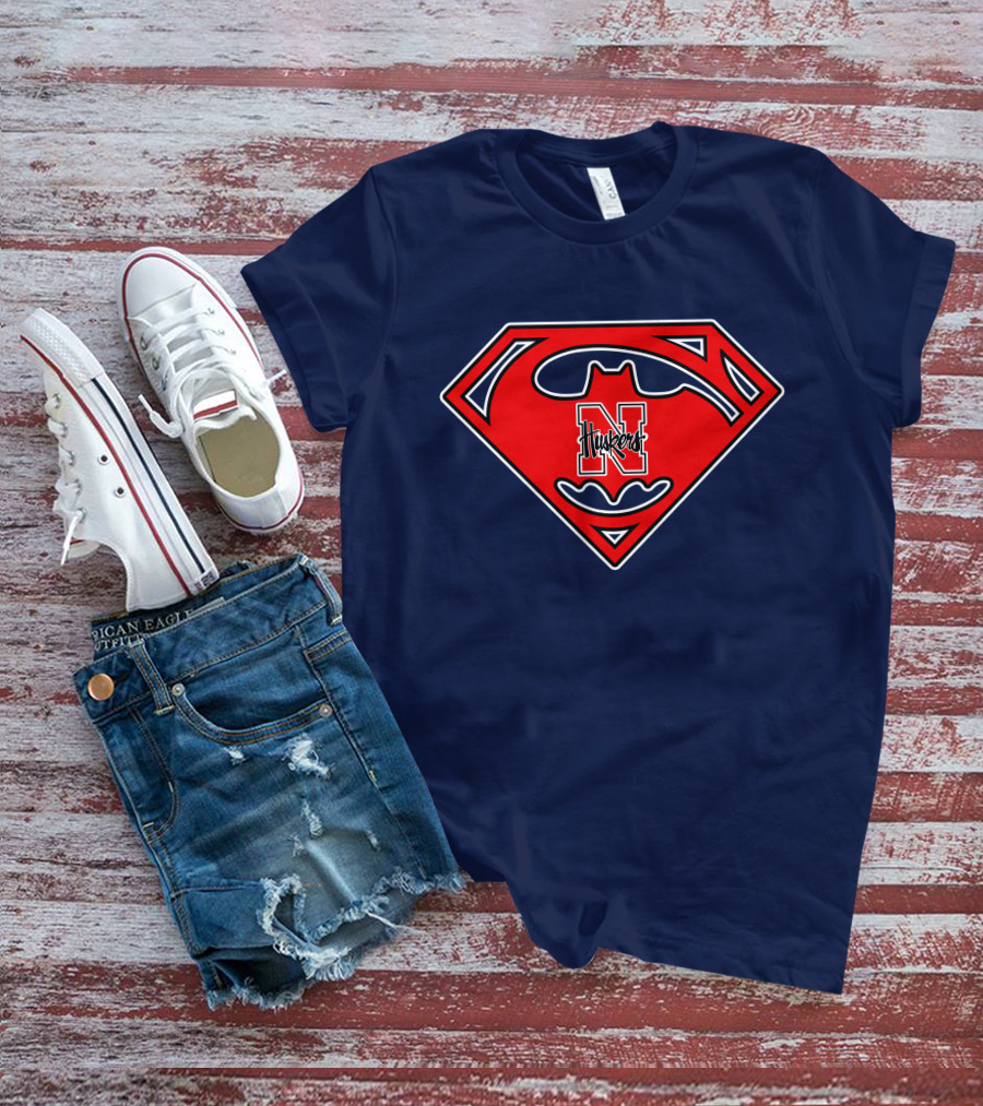 Superman Nebraska Huskers Logo T-Shirt