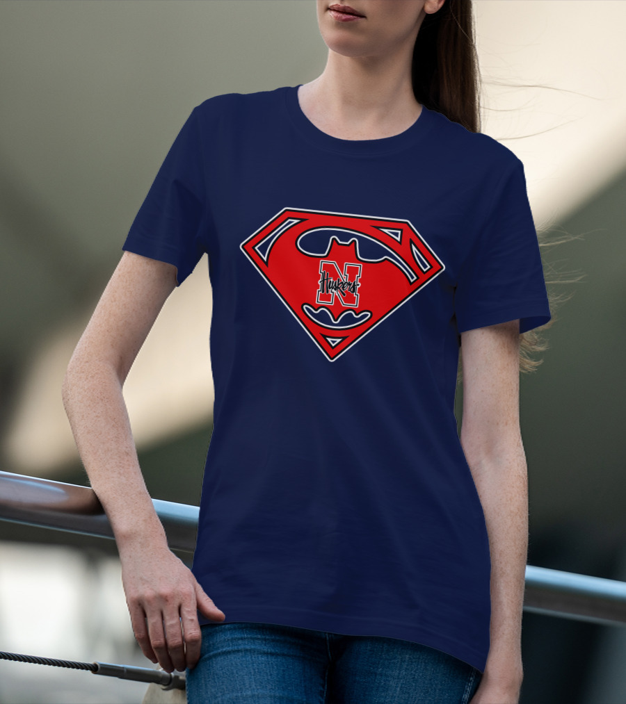 Superman Nebraska Huskers Logo T-Shirt