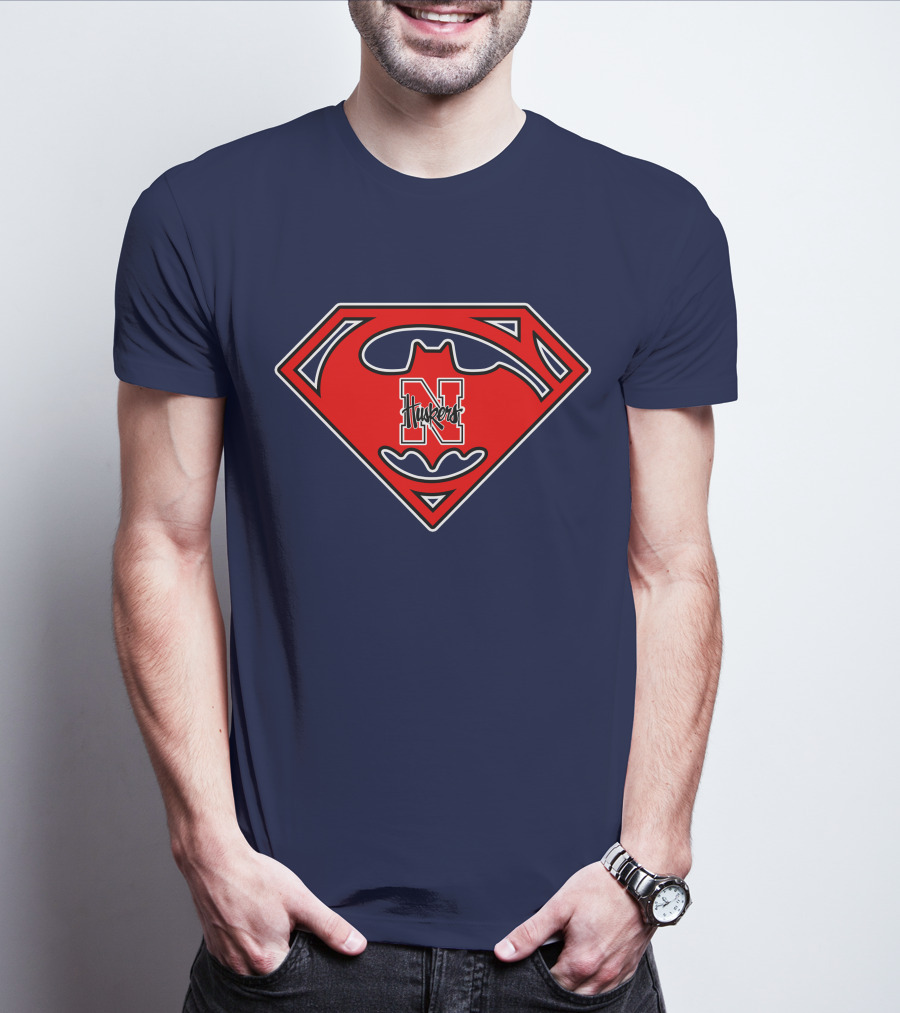 Superman Nebraska Huskers Logo T-Shirt