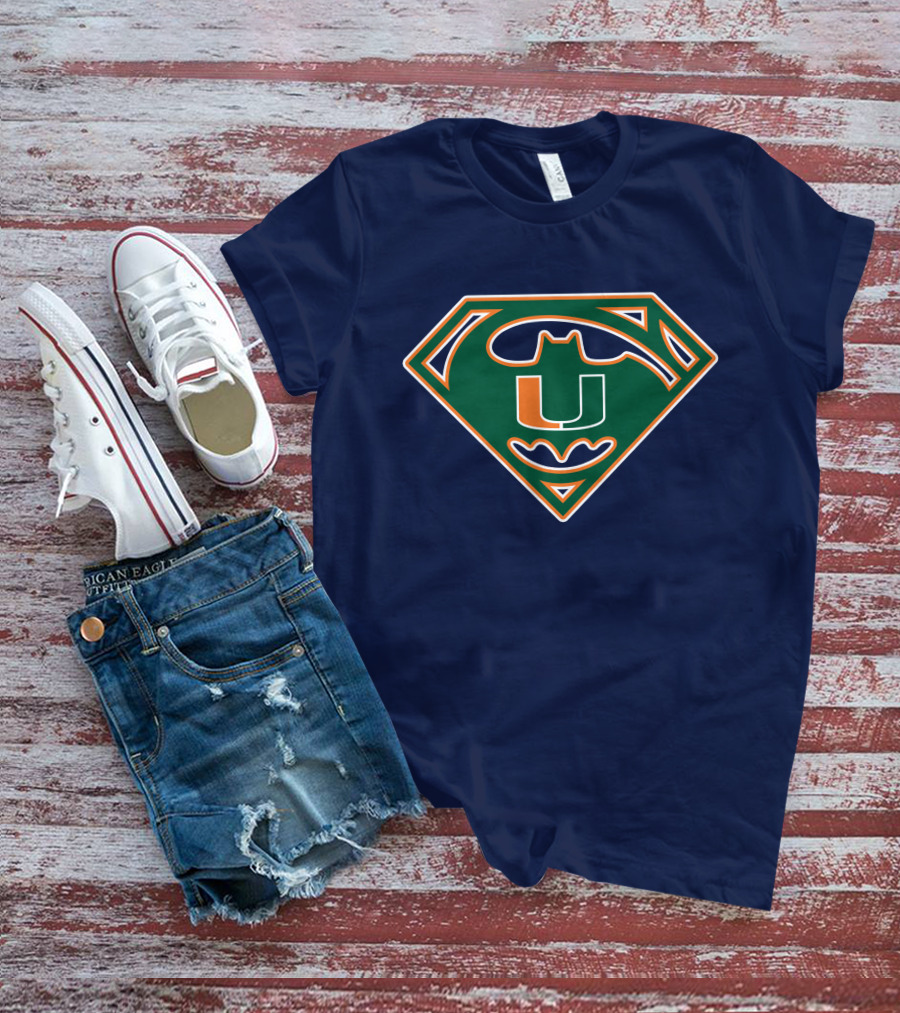 Miami Hurricanes U Logo Bat Signal Hero T-Shirt