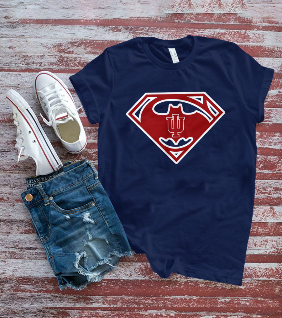 Indiana Hoosiers Superman Batman Logo Mashup T-Shirt