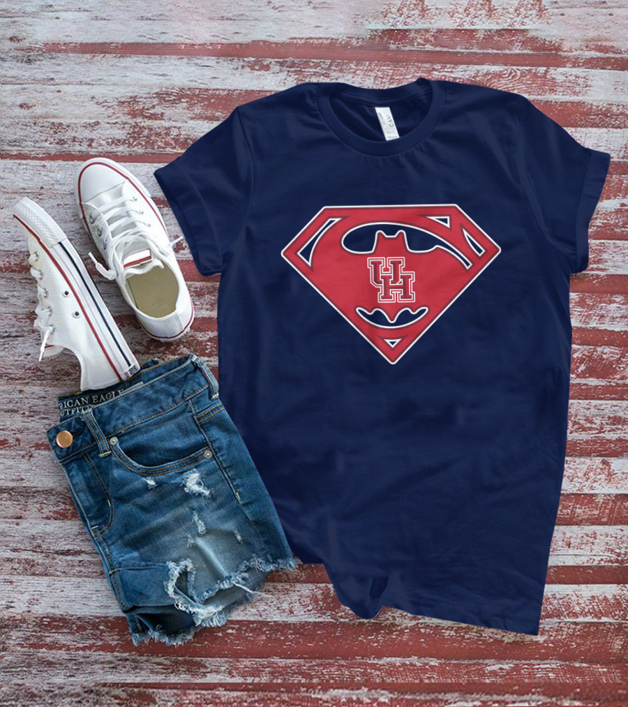 Houston Cougars Uh Logo Fusion With Superhero T-Shirt