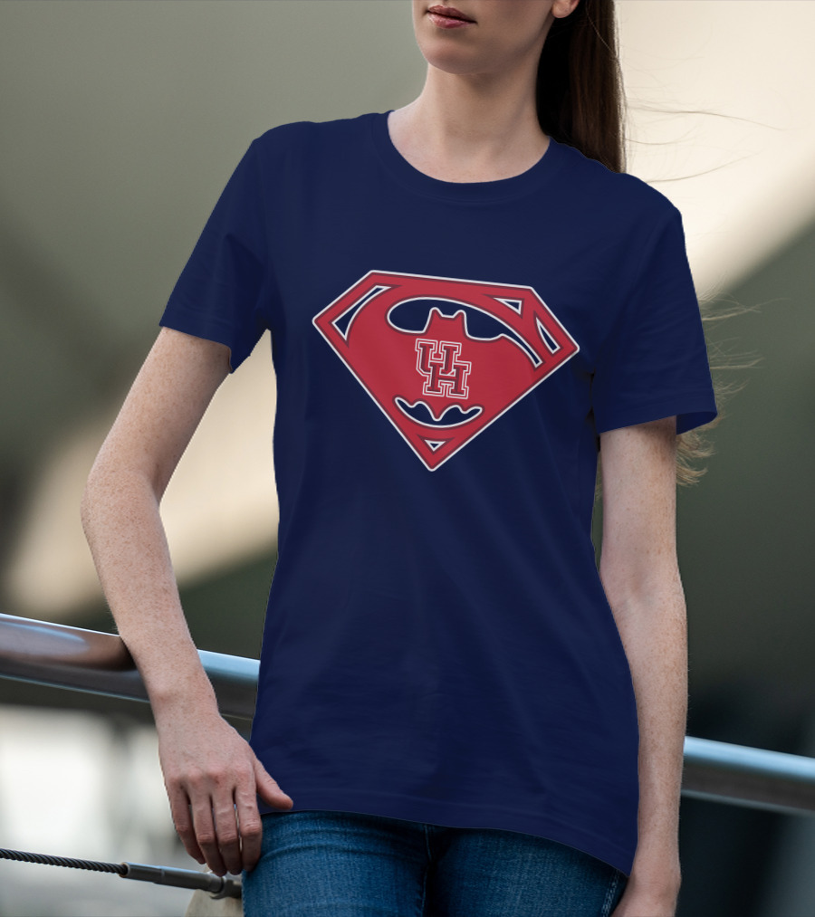 Houston Cougars Uh Logo Fusion With Superhero T-Shirt