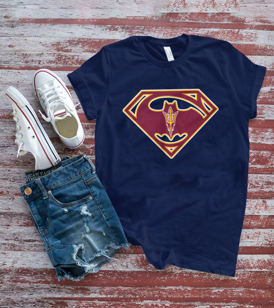 Arizona State Sun Devils Bat-Superman Logo Fusion T-Shirt