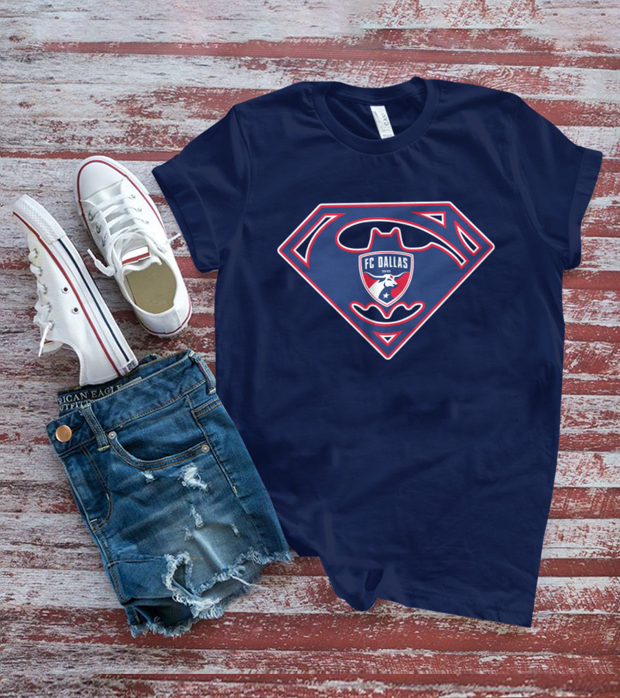 Fc Dallas Shield Emblem Superman Batman T-Shirt