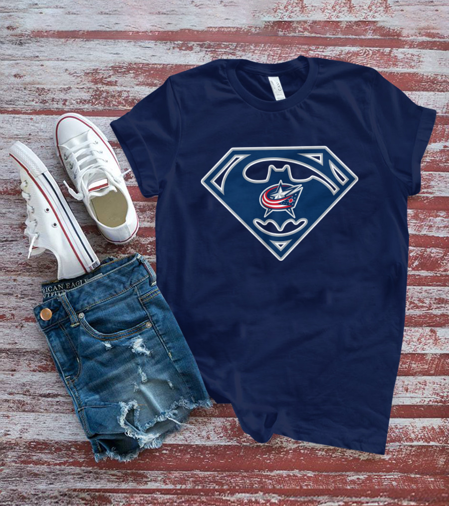 Columbus Blue Jackets Bat Superman T-Shirt