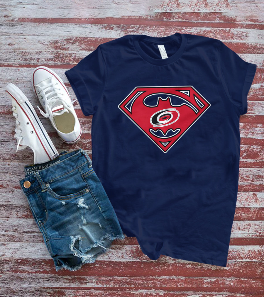 Carolina Hurricanes Logo Superman Batman Combo 154 T-Shirt