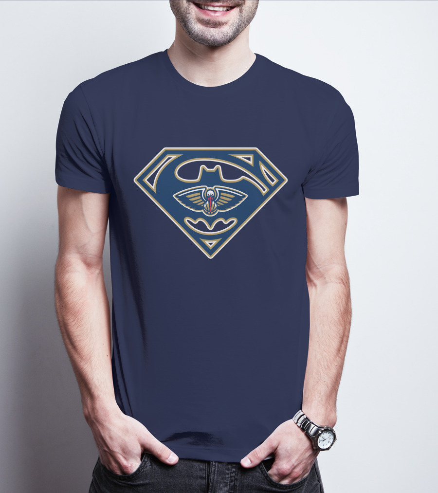 New Orleans Pelicans Batman Superman Emblem Mashup 172 T-Shirt
