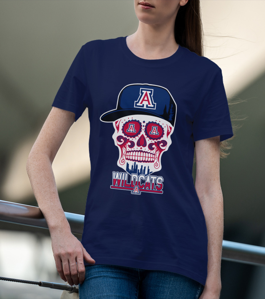 Arizona Wildcats Skull With 'A' Logo And Hat T-Shirt