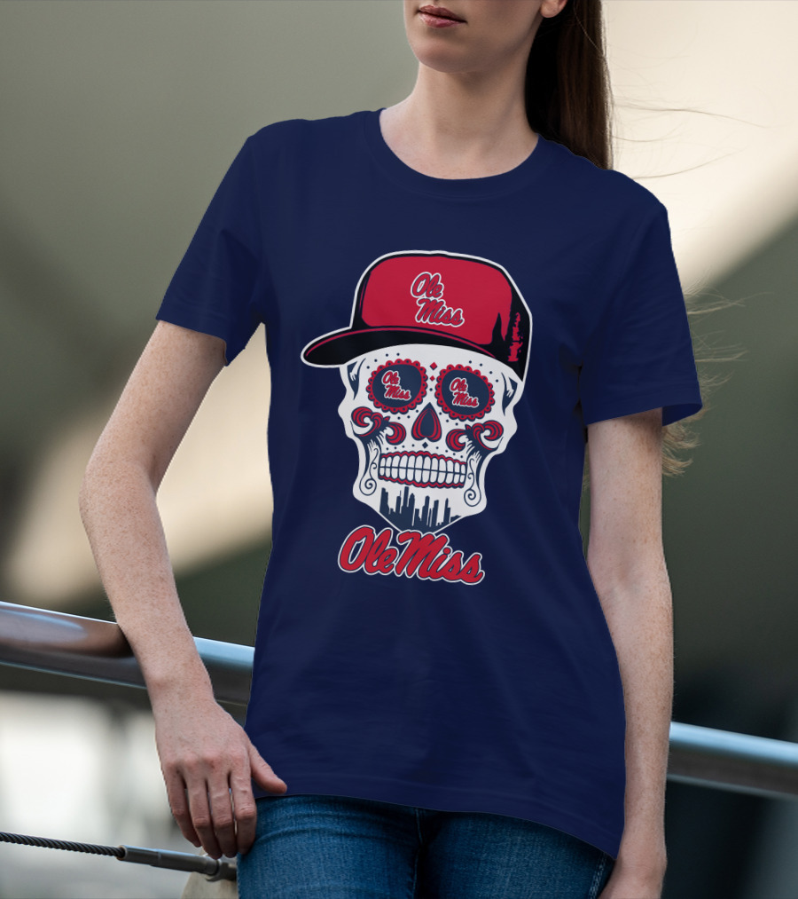 Ole Miss Sugar Skull Cap T-Shirt