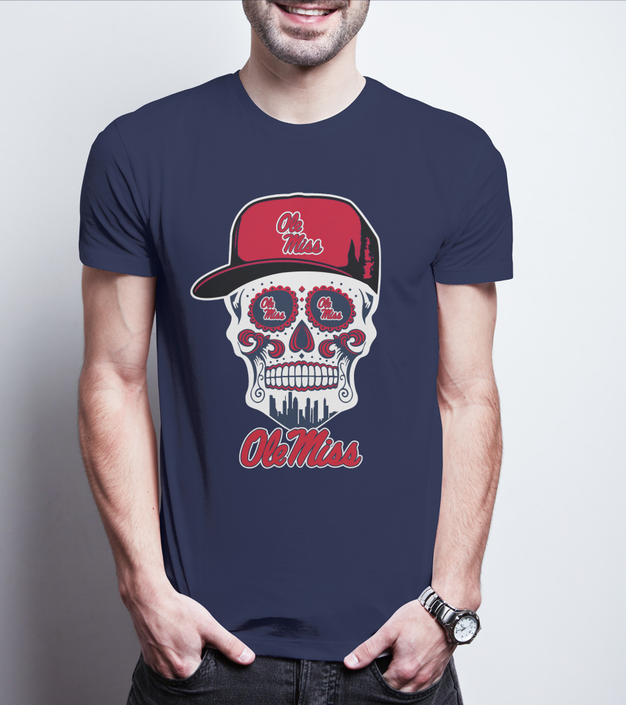 Ole Miss Sugar Skull Cap T-Shirt