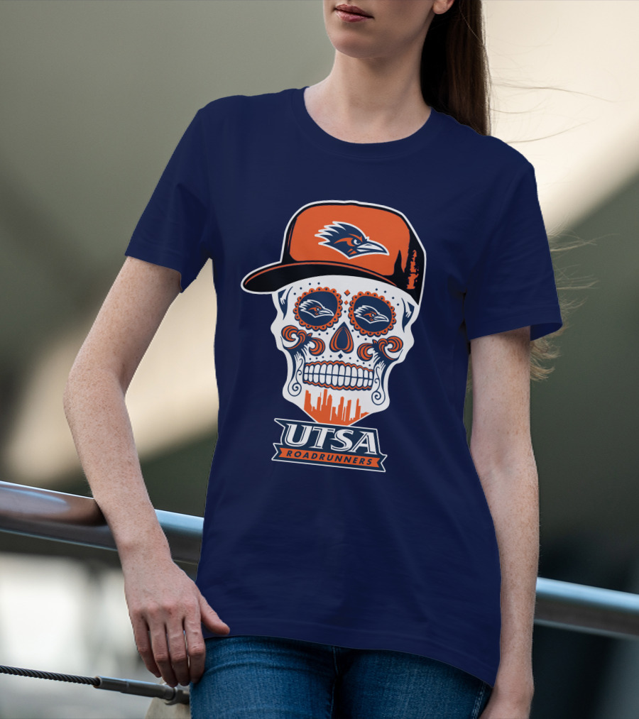 Utsa Roadrunners Sugar Skull Hat T-Shirt