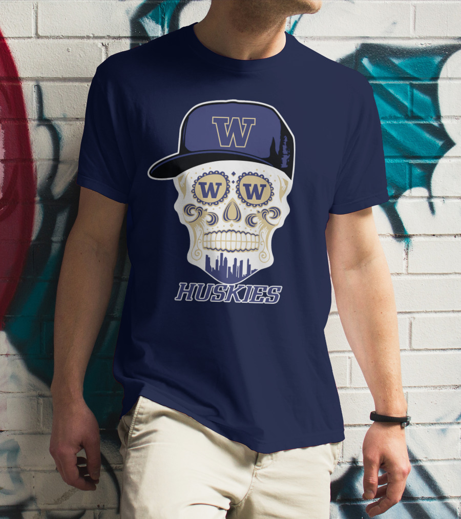 W Huskies Skull W Baseball Cap T-Shirt
