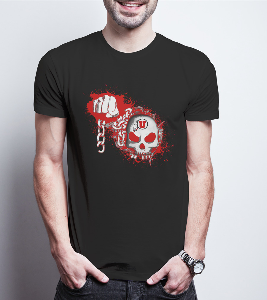 Utah Utes Skull And Chains T-Shirt
