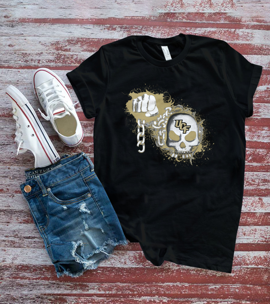 Ucf Knights Skull And Chain Fist T-Shirt