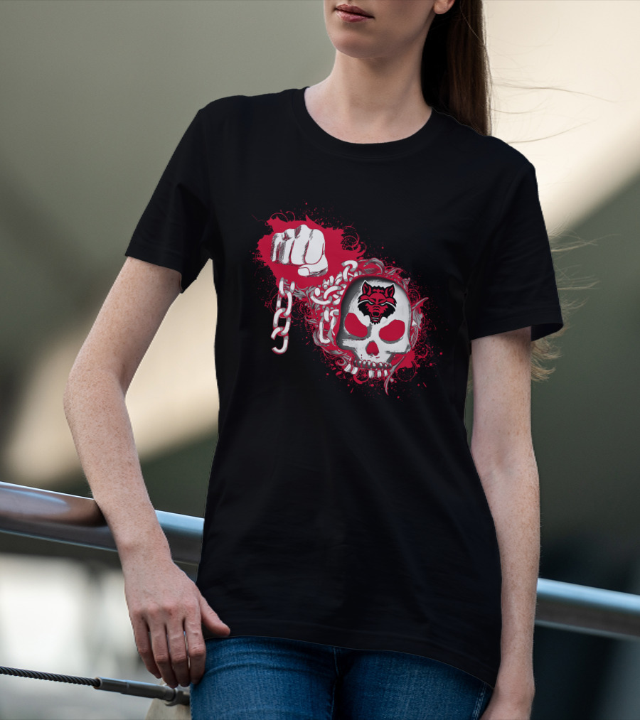 Arkansas State Red Wolves Skull And Chain T-Shirt
