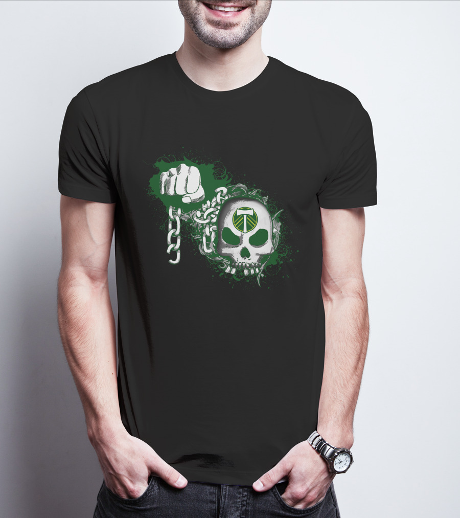 Portland Timbers Fist Chain Skull T-Shirt