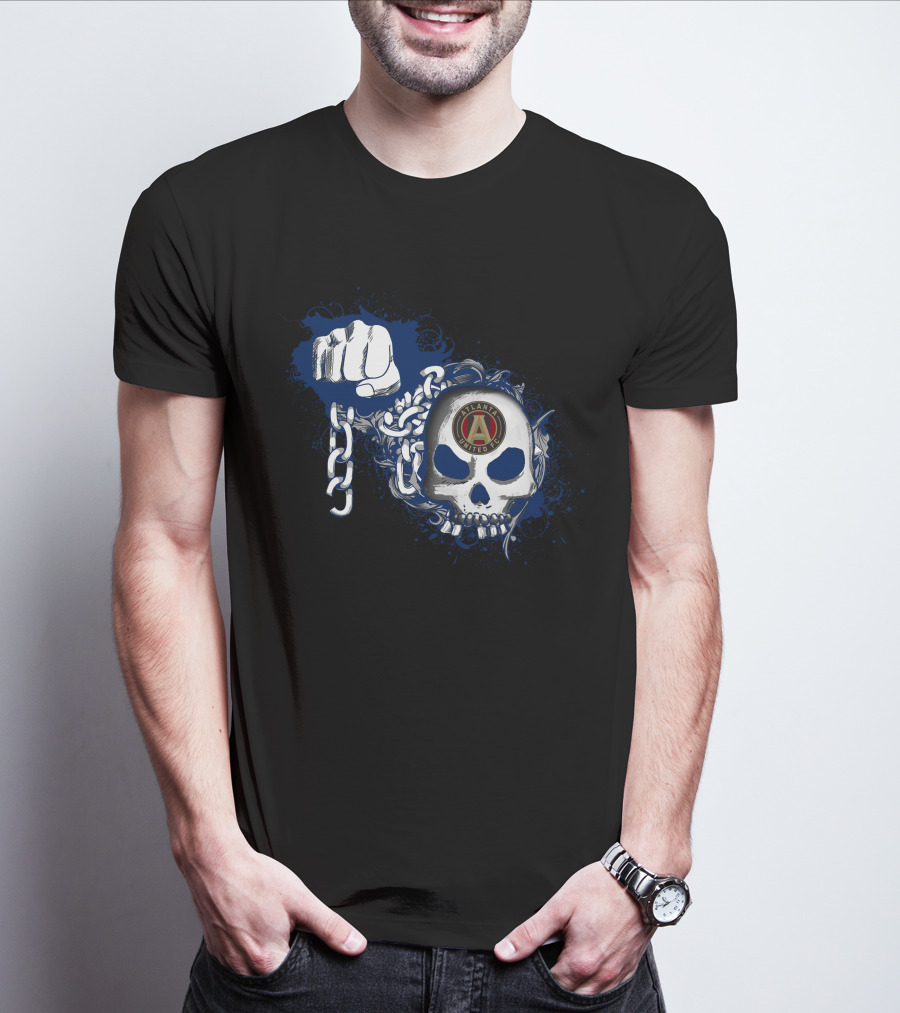 Atlanta United Fc Skull And Fist Chain T-Shirt