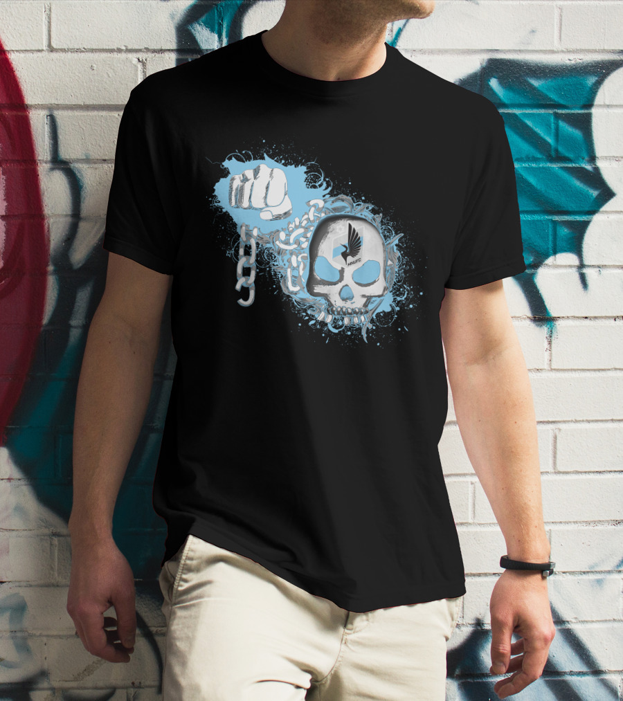Fist Breaking Chains With Skull And Minnesota United Fc T-Shirt