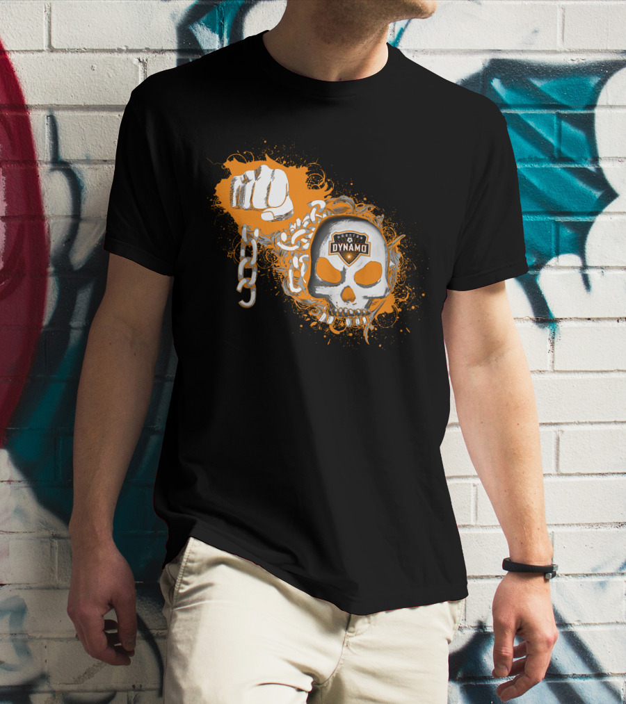 Houston Dynamo Skull And Chain Fist T-Shirt