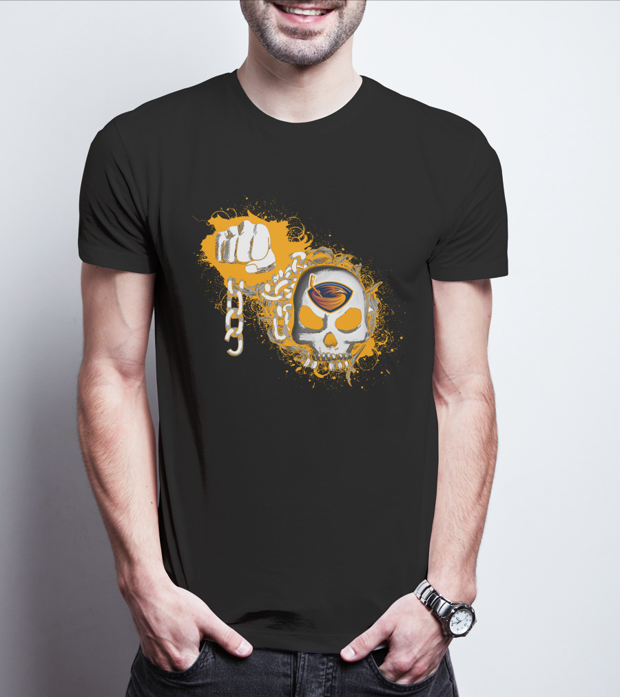 Atlanta Thrashers Skull And Chains Iconic Nhl Symbol With Hockey T-Shirt