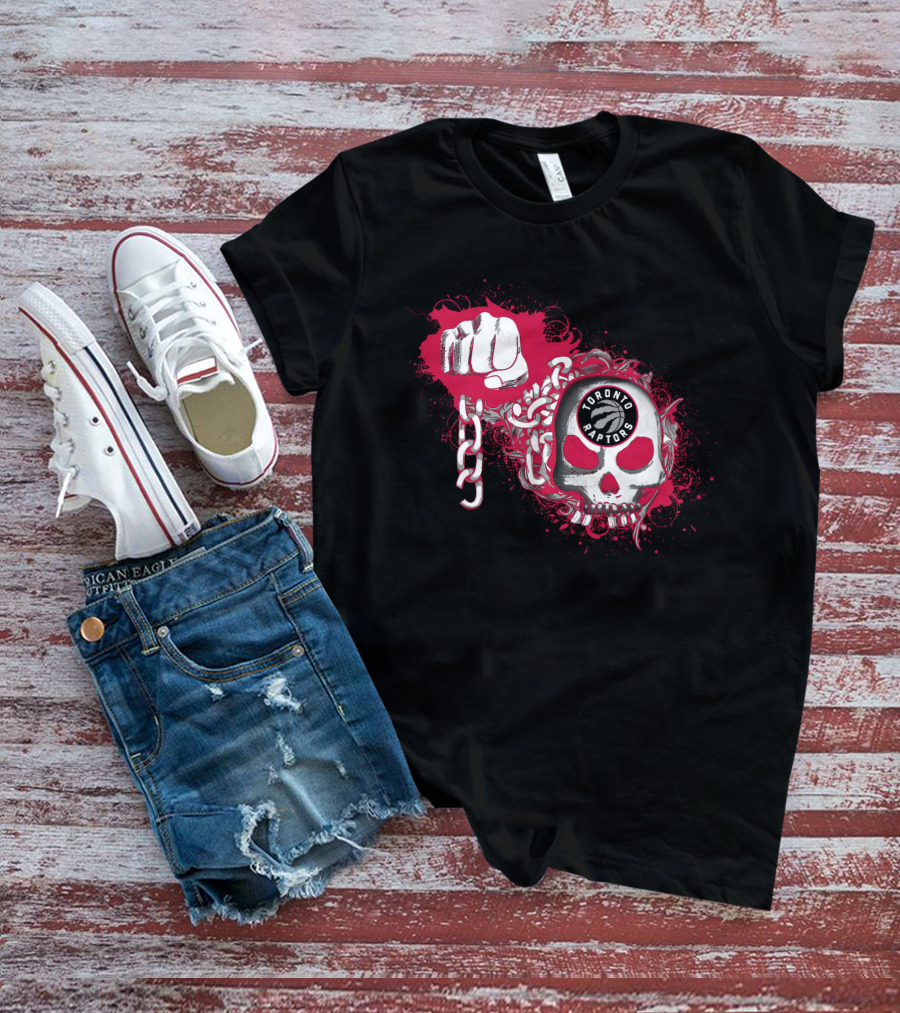 Toronto Raptors Skull Fist And Chains T-Shirt
