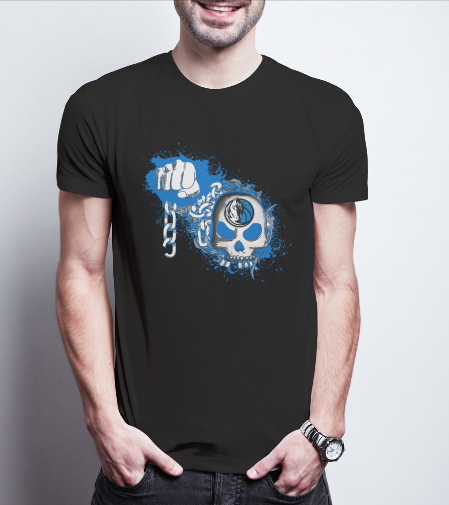 Dallas Mavericks Skull And Fist Chain T-Shirt