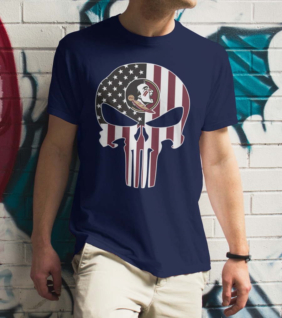 Florida State Seminoles American Flag The Punisher T-Shirt