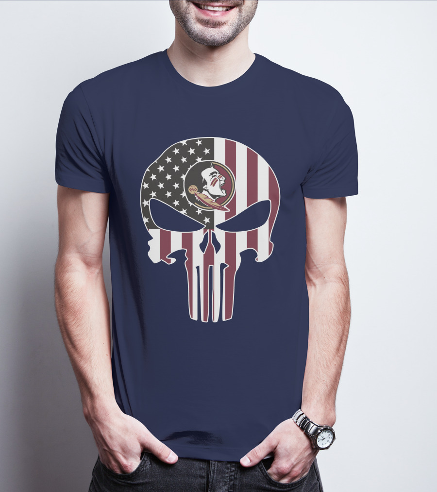 Florida State Seminoles American Flag The Punisher T-Shirt