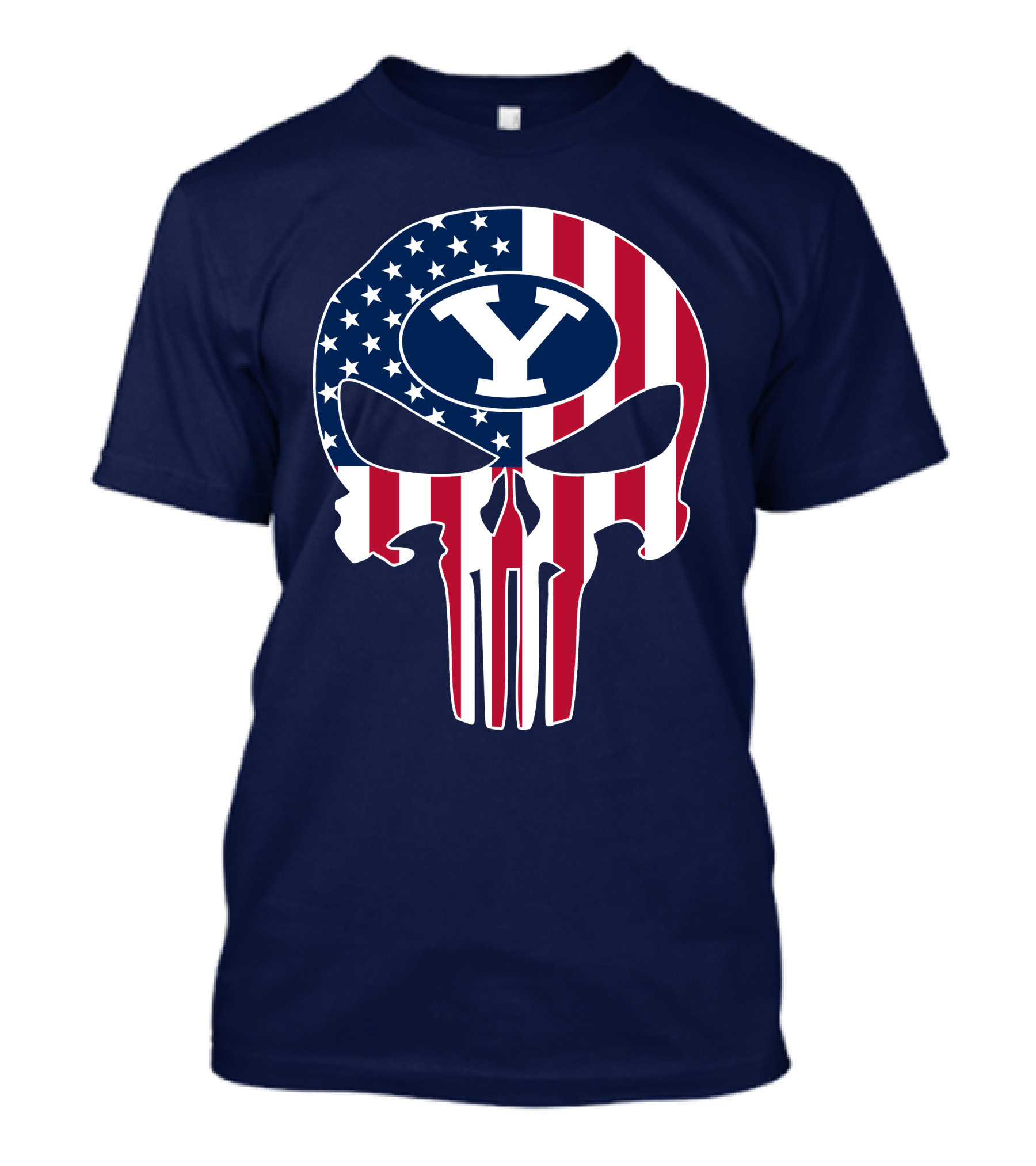Byu Cougars The Punisher American Skull Y T-Shirt