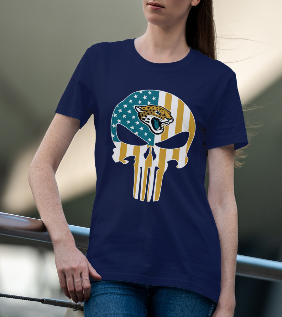 Jacksonville Jaguars The Punisher American Flag Logo 18 T-Shirt