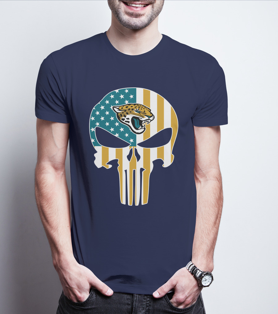 Jacksonville Jaguars The Punisher American Flag Logo 18 T-Shirt
