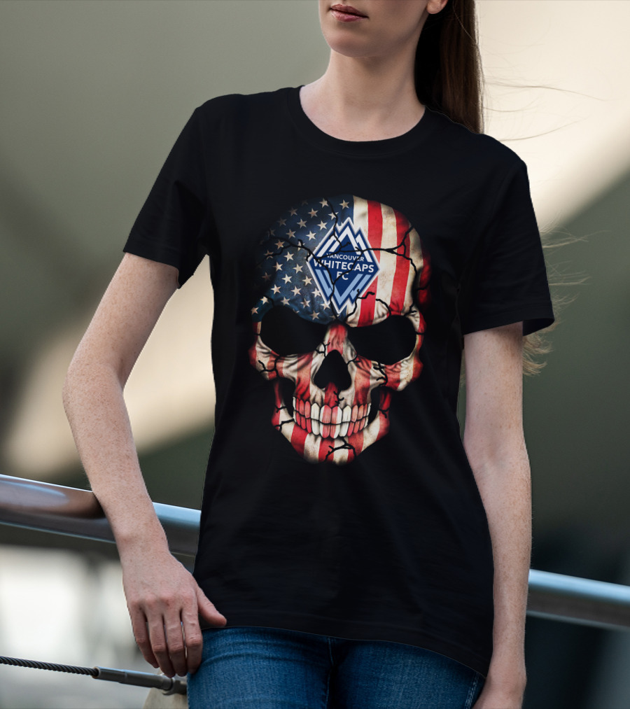 Vancouver Whitecaps Fc American Flag Skull T-Shirt
