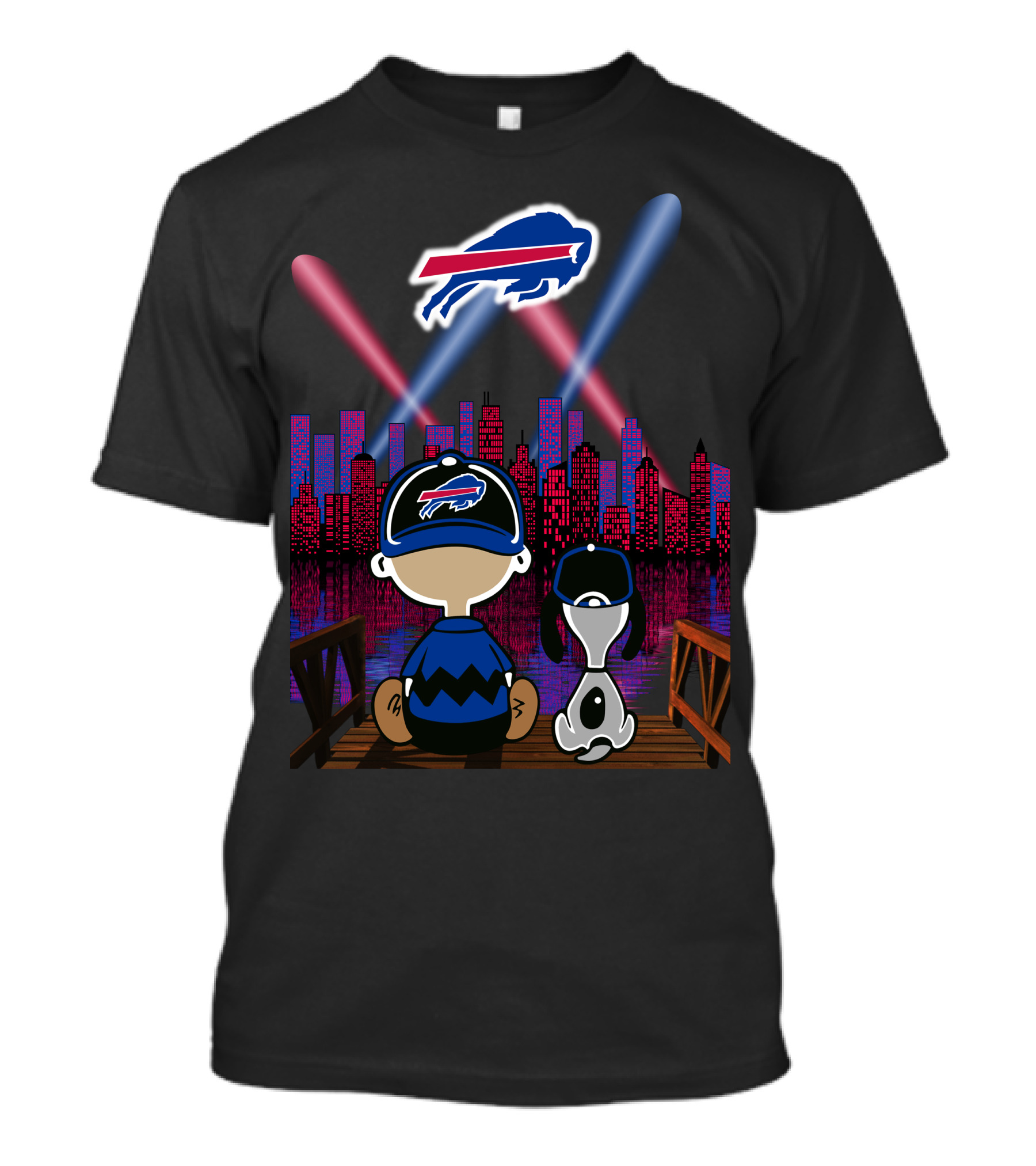 Buffalo Bills City Lights Night Skyline Fan Scene T-Shirt