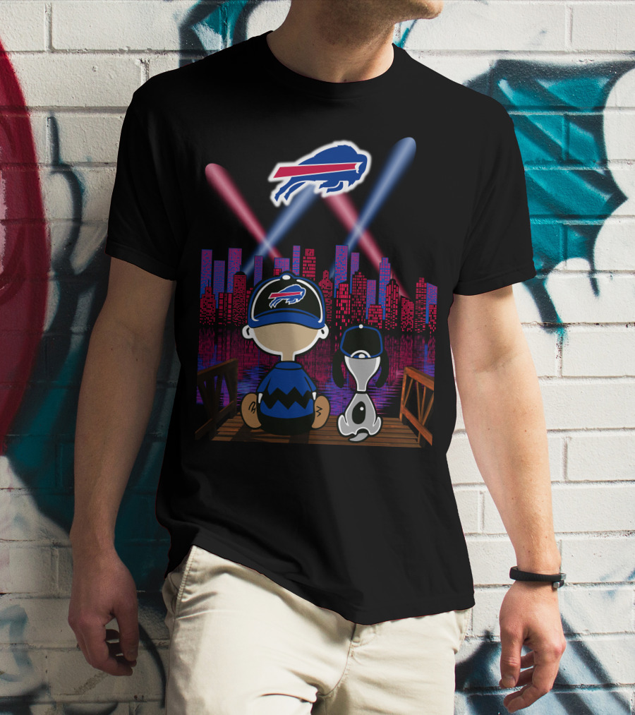 Buffalo Bills City Lights Night Skyline Fan Scene T-Shirt