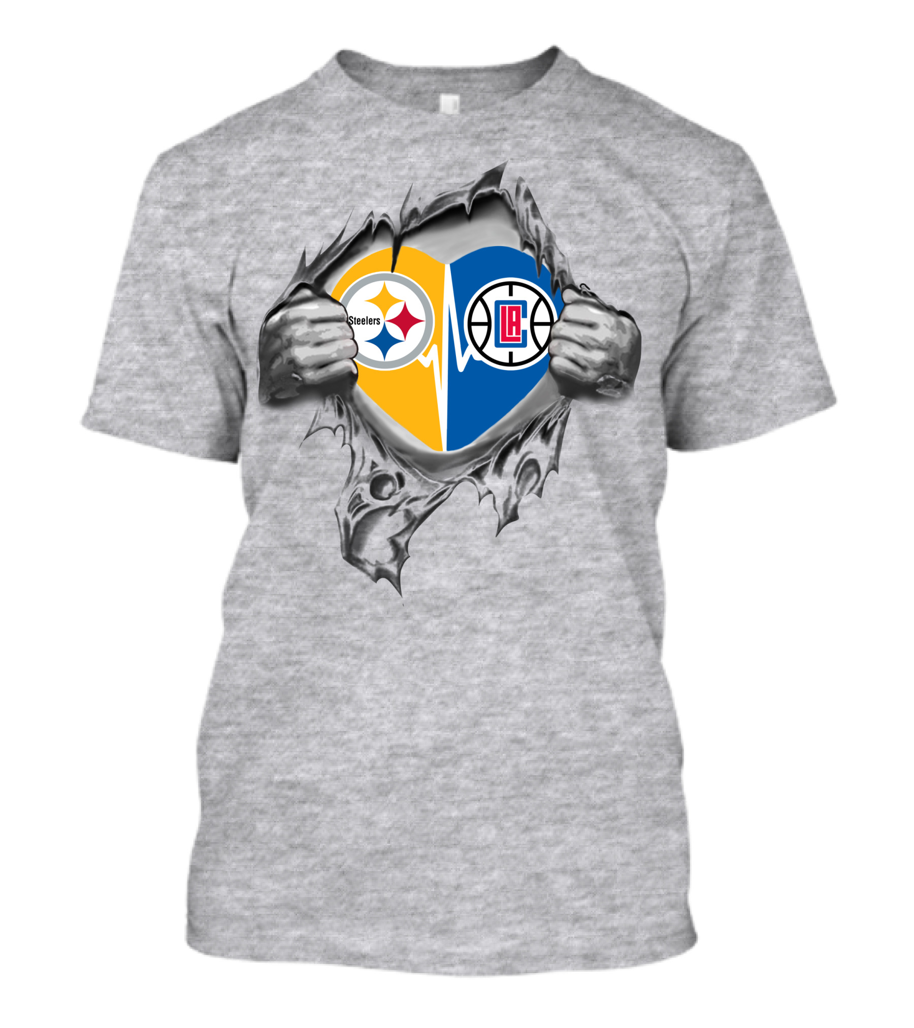 Steelers And La Clippers Heart Steelers La Clippers It's In My Heart T-Shirt