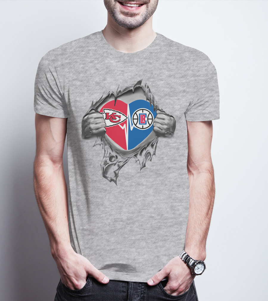 Chiefs La Clippers Heart Fusion Love T-Shirt