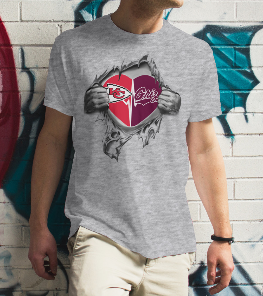 Chiefs Grizzlies Heart Kansas City Montana Passion T-Shirt