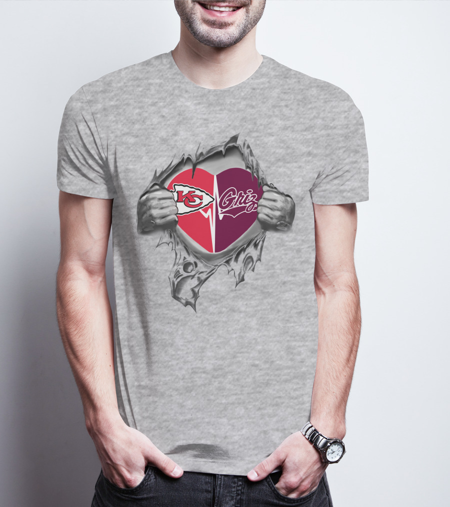 Chiefs Grizzlies Heart Kansas City Montana Passion T-Shirt