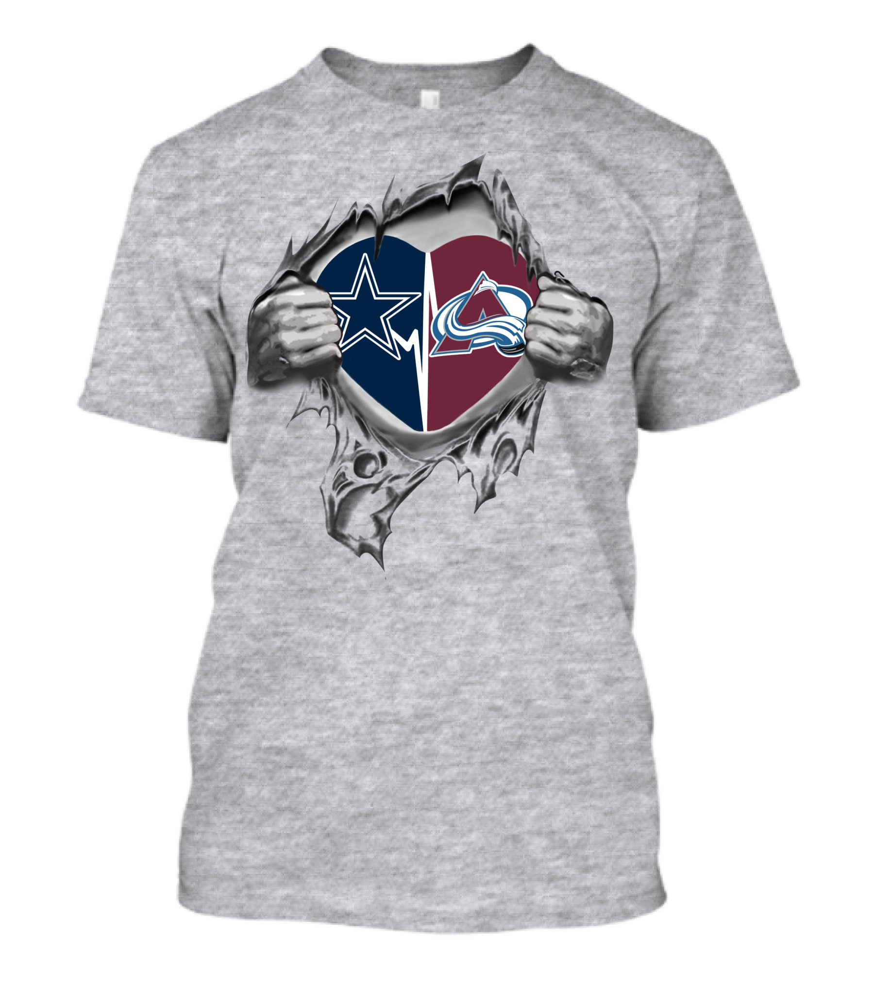 Cowboys Colorado Avalanche Heart T-Shirt