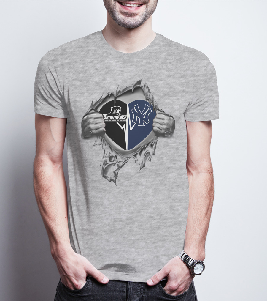 Yankees Providence Friars Heart Torn Open T-Shirt