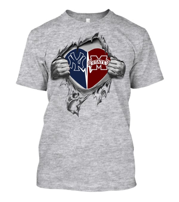 Yankees Msu Heart Inside T-Shirt