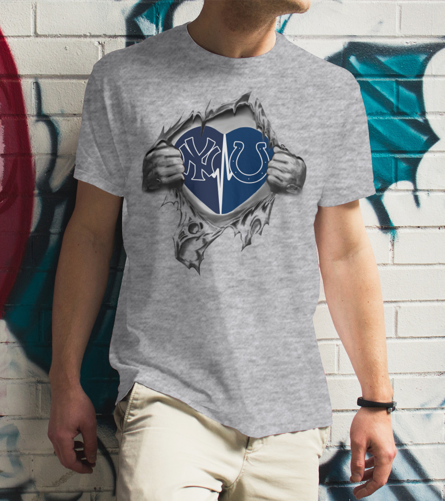 Yankees Colts Heartbeat Passion T-Shirt