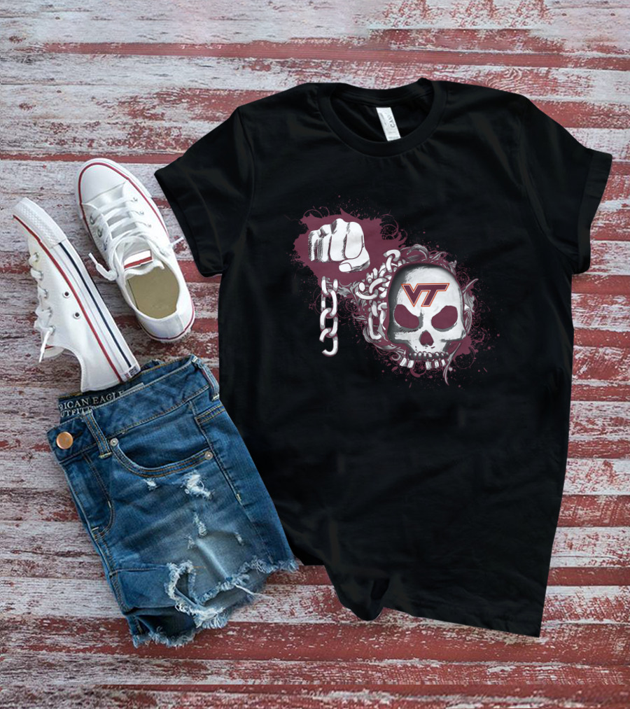 Virginia Tech Hokies Vt Skull And Chain T-Shirt