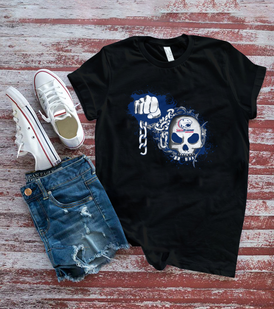 South Alabama Jaguars Skull And Chains T-Shirt